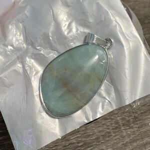 Amazonite Blue Pendant Necklace - Genuine Crystal - NWT